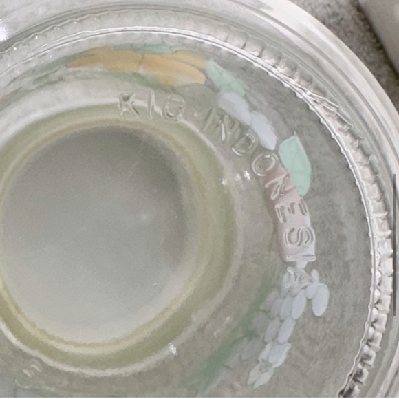 Vintage 80s KIG Indonesia Glass Fruit Flower Canister Set (3) - Picture 7 of 12